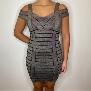 Guess metallic bandage dress with shimmer